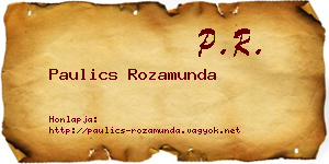 Paulics Rozamunda névjegykártya